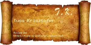 Tuss Krisztofer névjegykártya